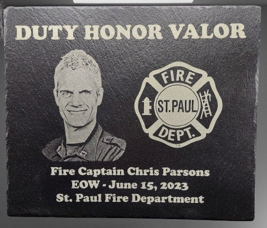 custom engraved firefighter memorial plaque
