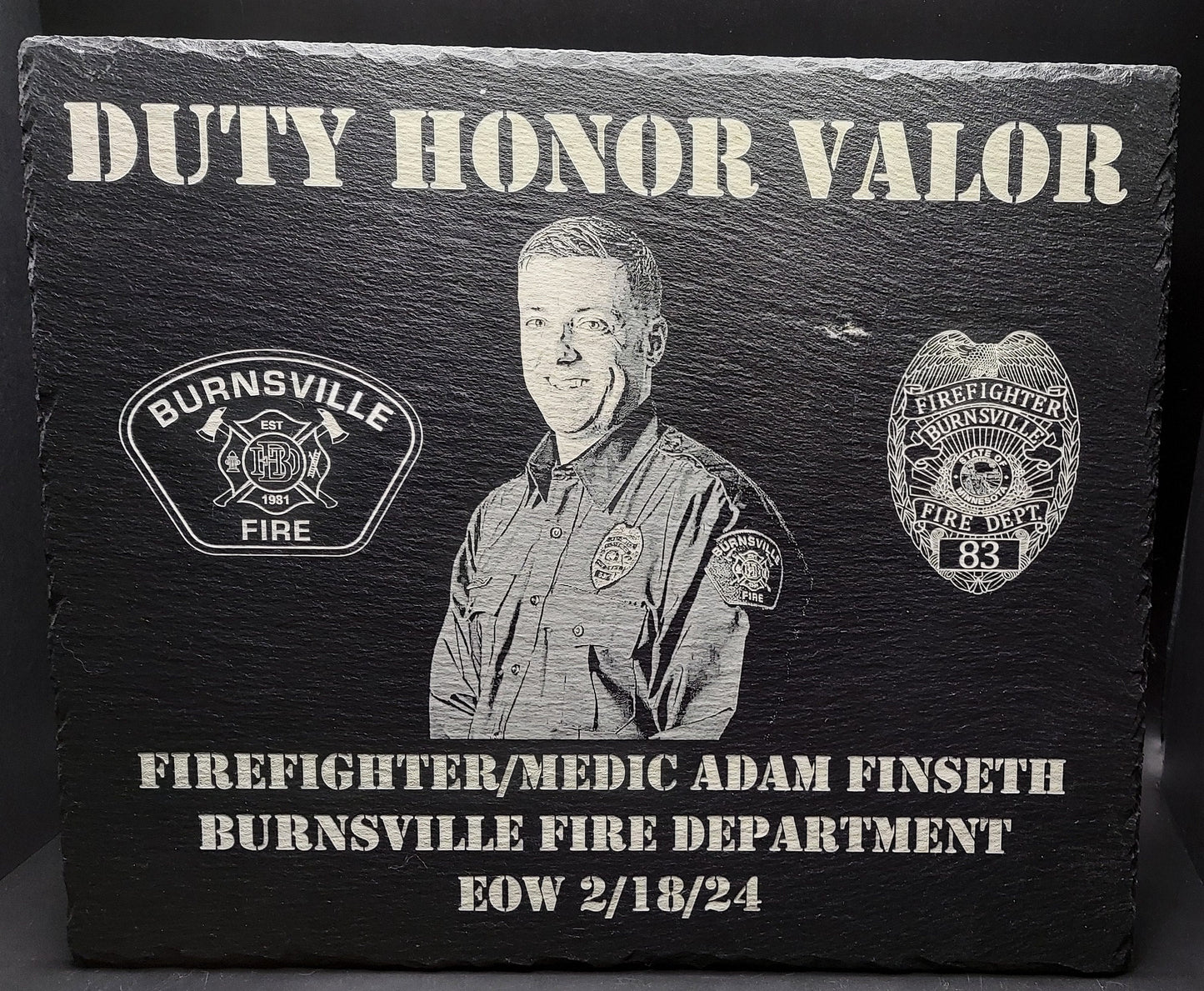 custom engraved firefighter memorial plaque