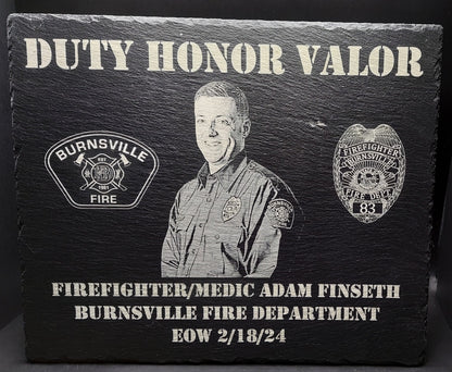 custom engraved firefighter memorial plaque