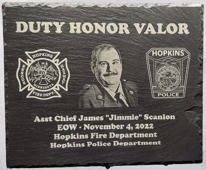 custom engraved firefighter memorial plaque