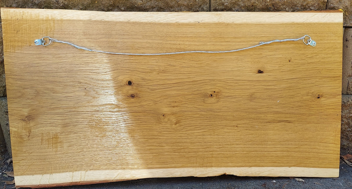 custom engraved live edge wood sign back side