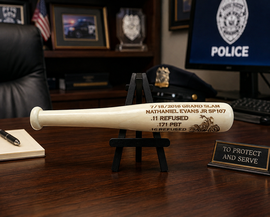 custom engraved miniature baseball bat law enforcement sports coaches 