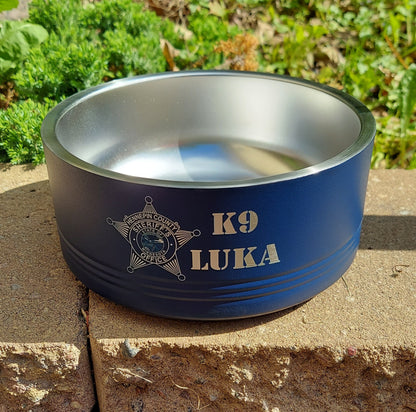 custom engraved police k9 dog bowl 