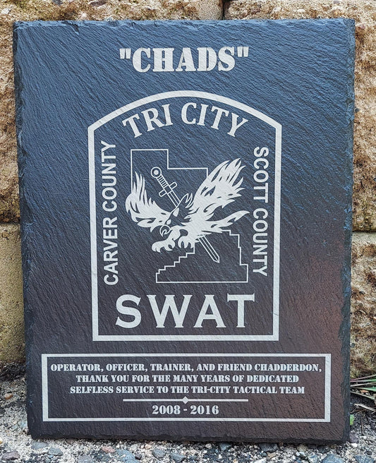 custom engraved police officer swat plaque