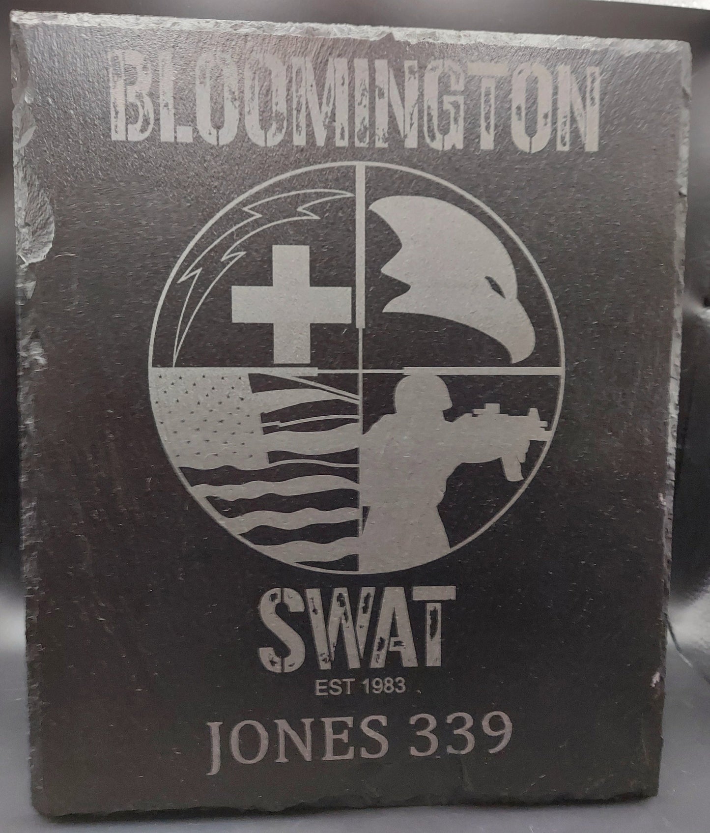 custom engraved police officer swat plaque