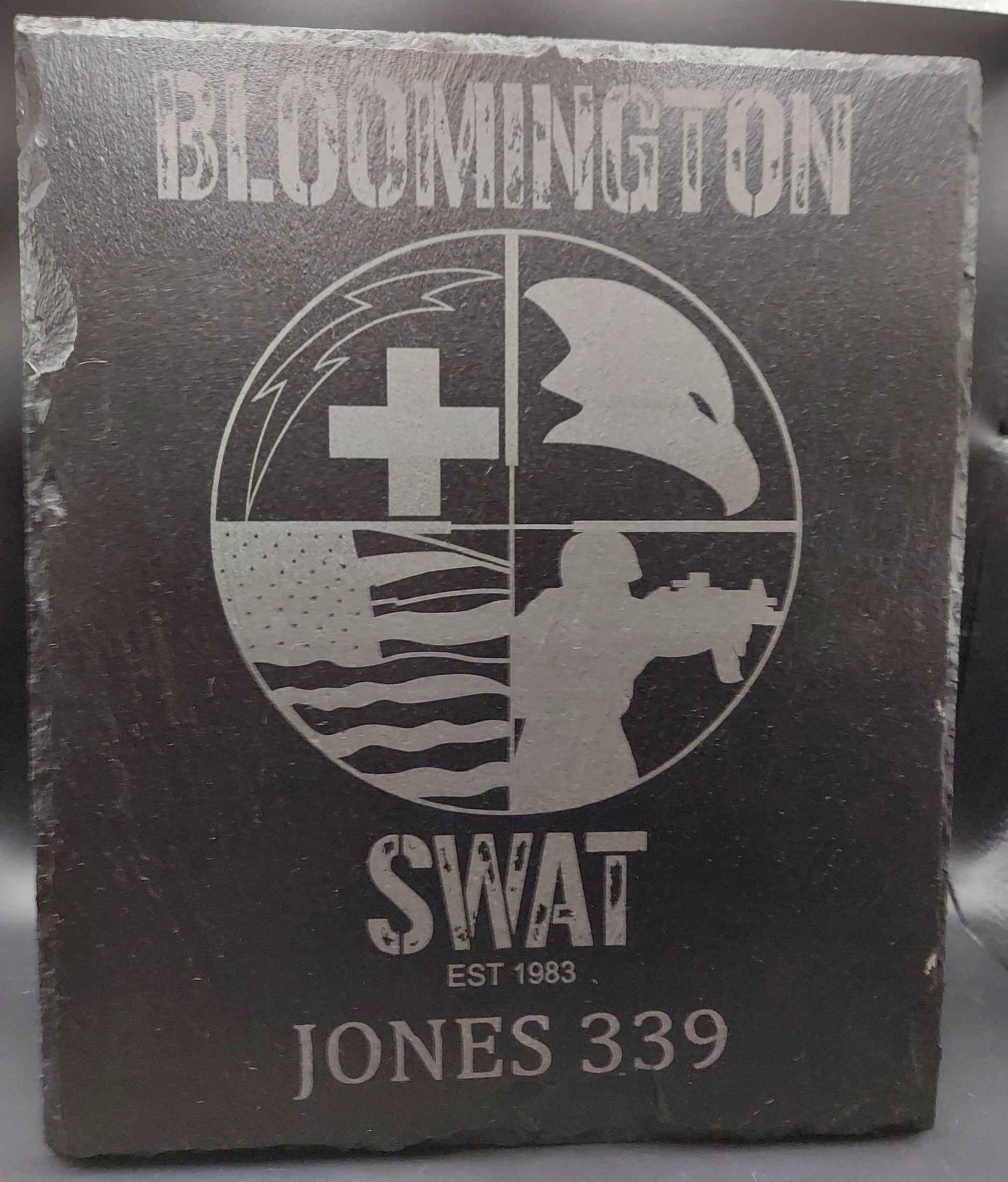 custom engraved police officer swat plaque