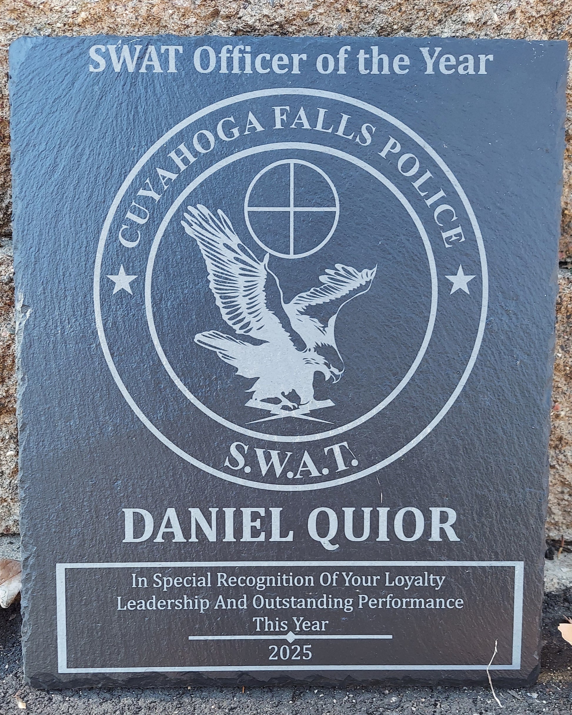 custom engraved police officer swat plaque