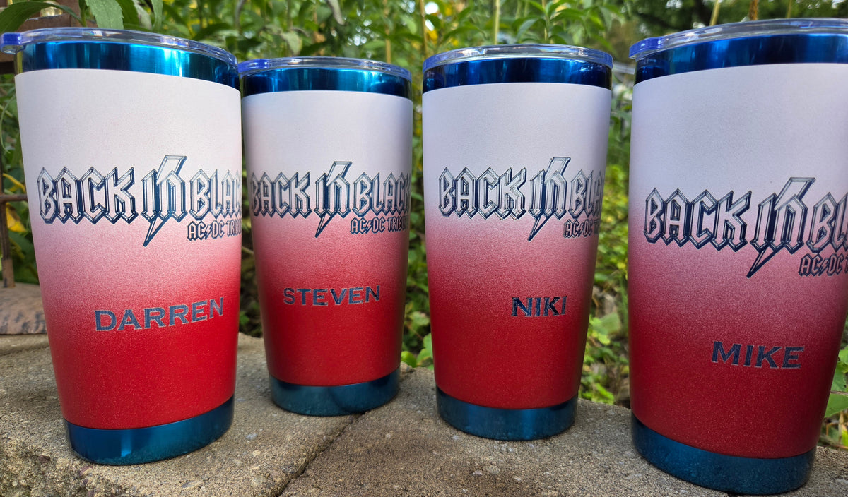 custom engraved red white and blue tumbler patriotic back in black ac/dc 