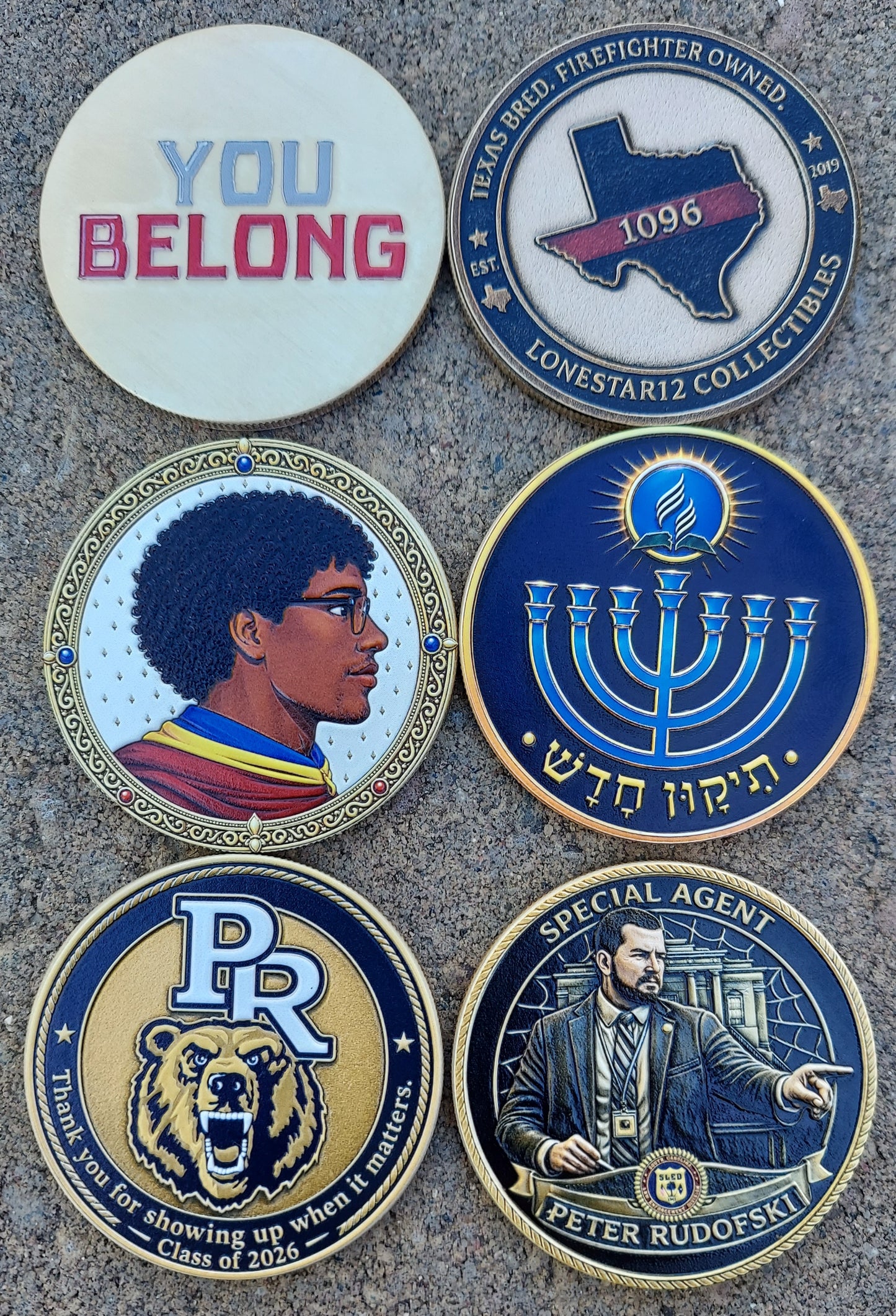 custom full color challenge coins personalized police fire school religion