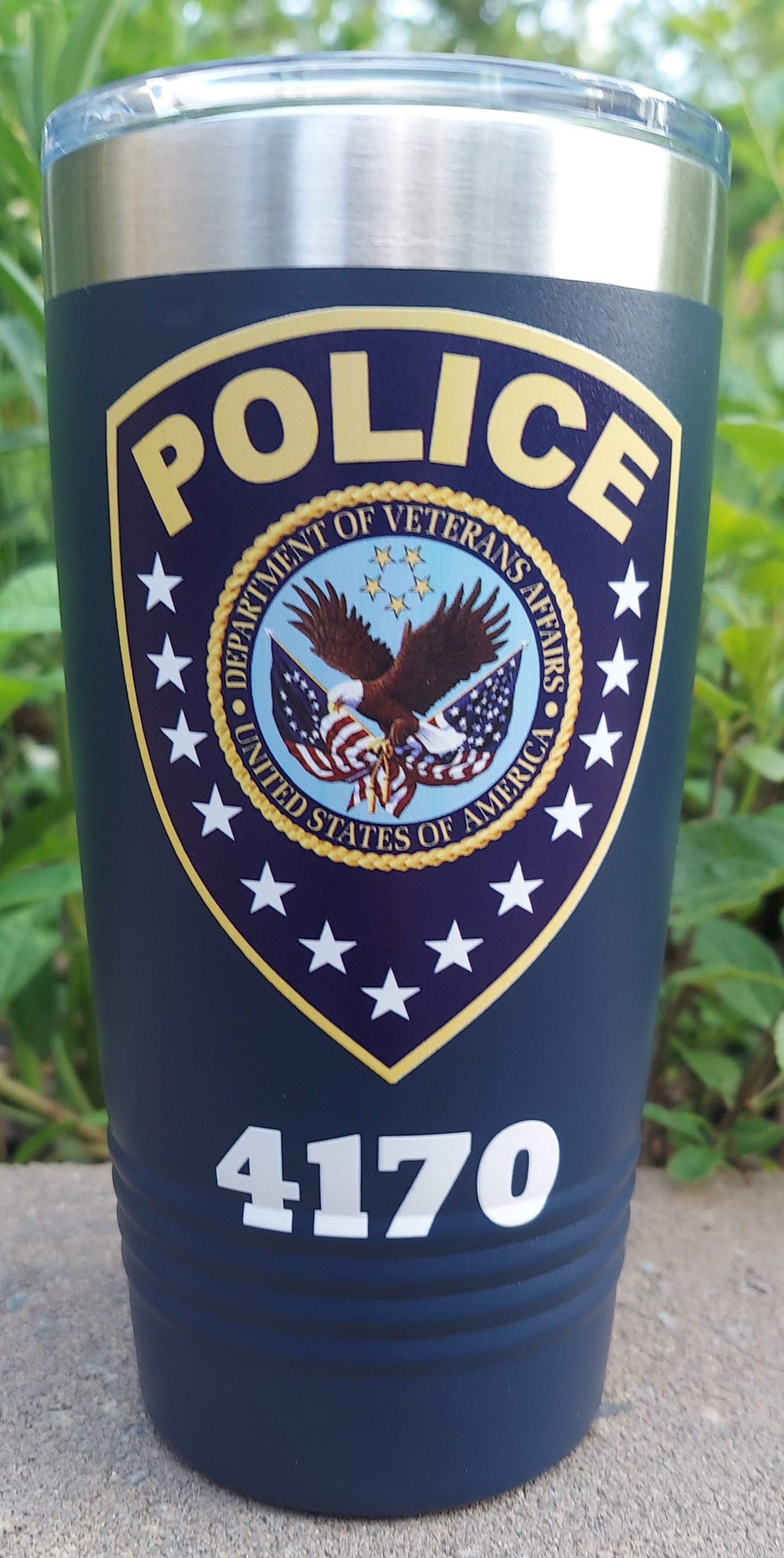 custom full color police patch polar camel tumbler 