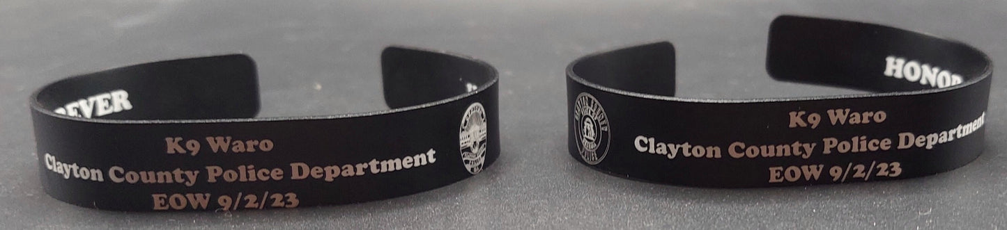 custom laser engrave law enforcement memorial bands 