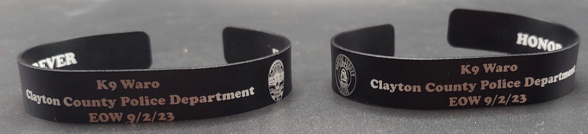 custom laser engrave law enforcement memorial bands 