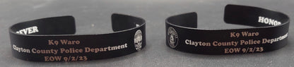 custom laser engrave law enforcement memorial bands 