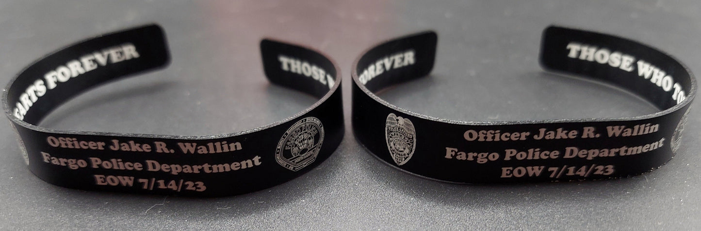 custom laser engrave law enforcement memorial bands 