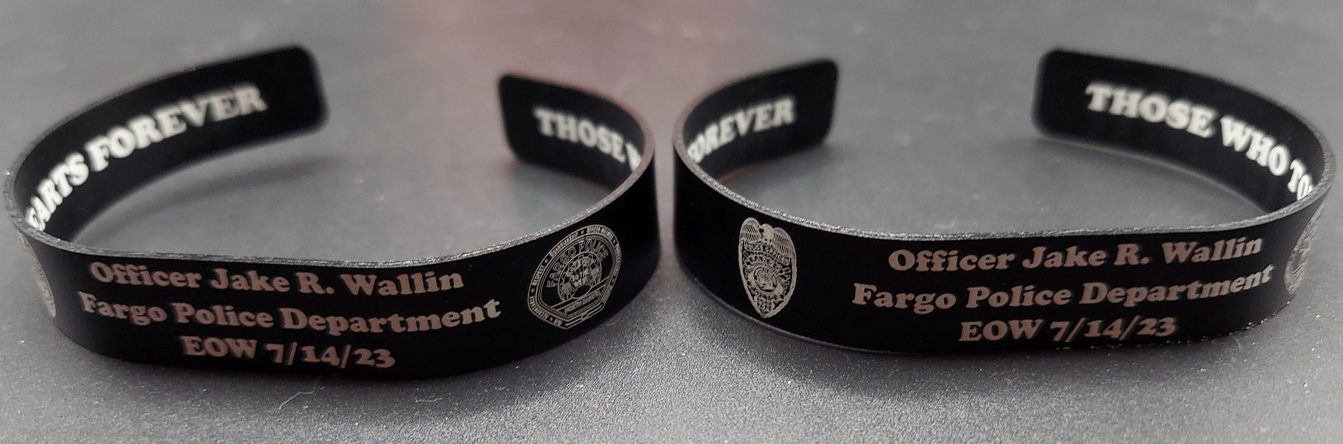 custom laser engrave law enforcement memorial bands 