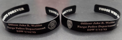 custom laser engrave law enforcement memorial bands 