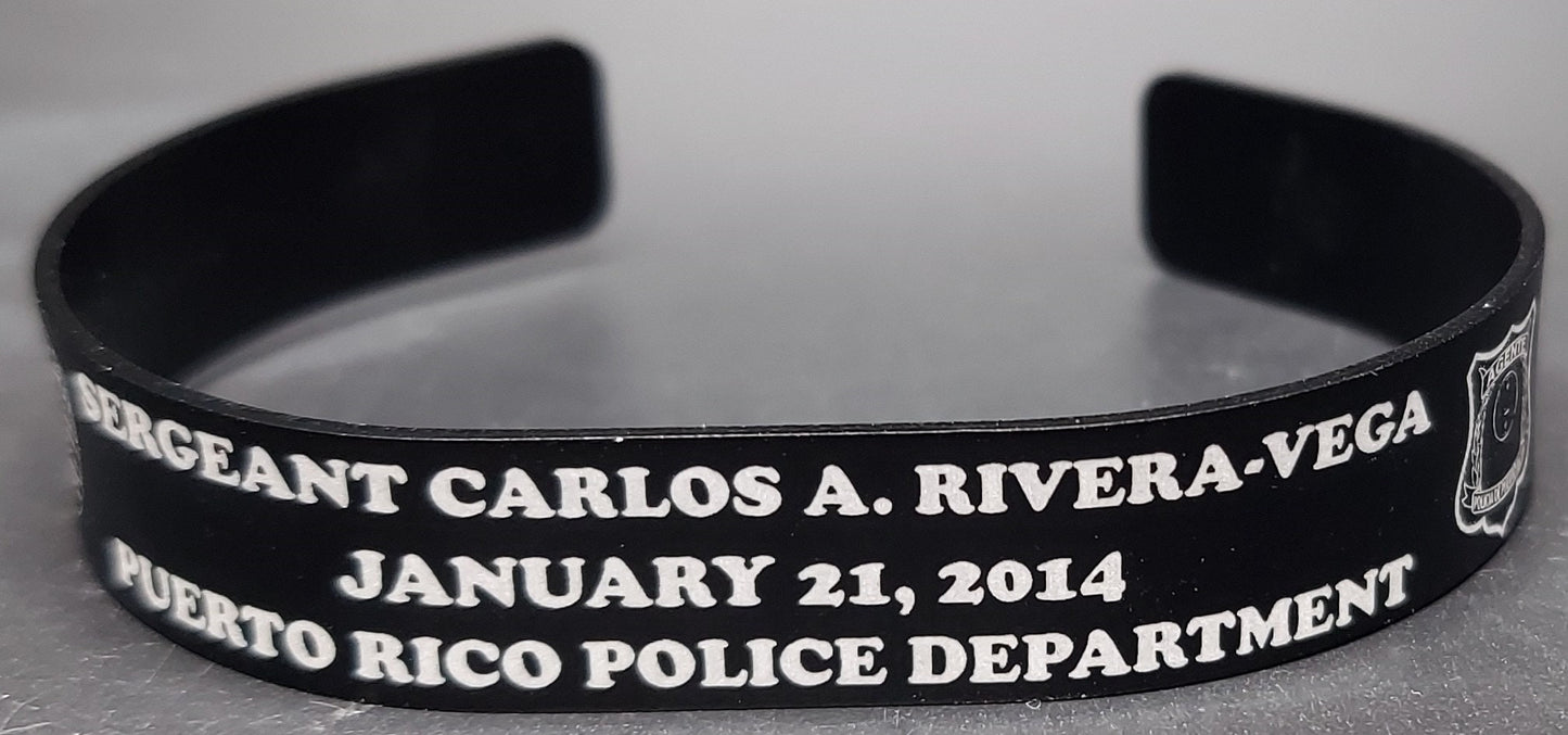 custom laser engrave law enforcement memorial bands 