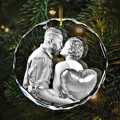 custom laser engraved 2d photo crystal christmas ornament