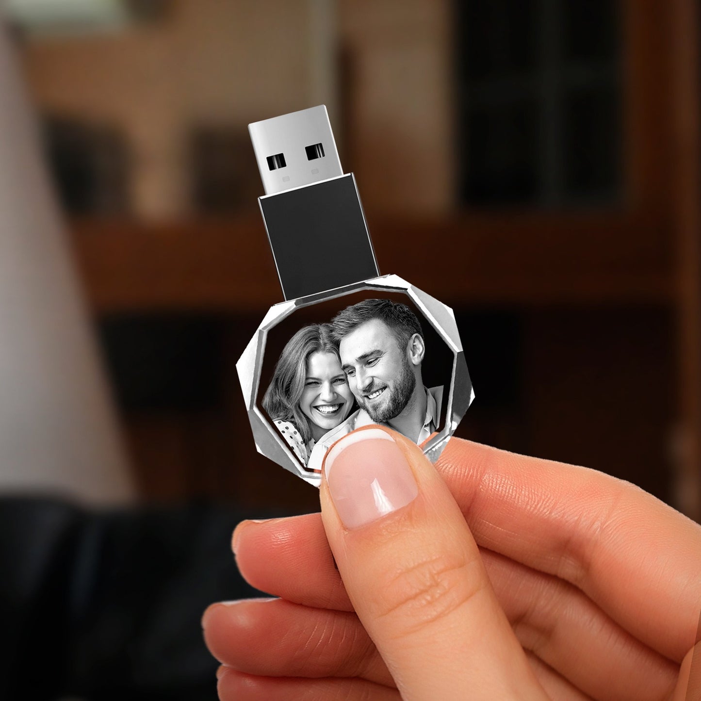 custom laser engraved 3D 16gb usb drive