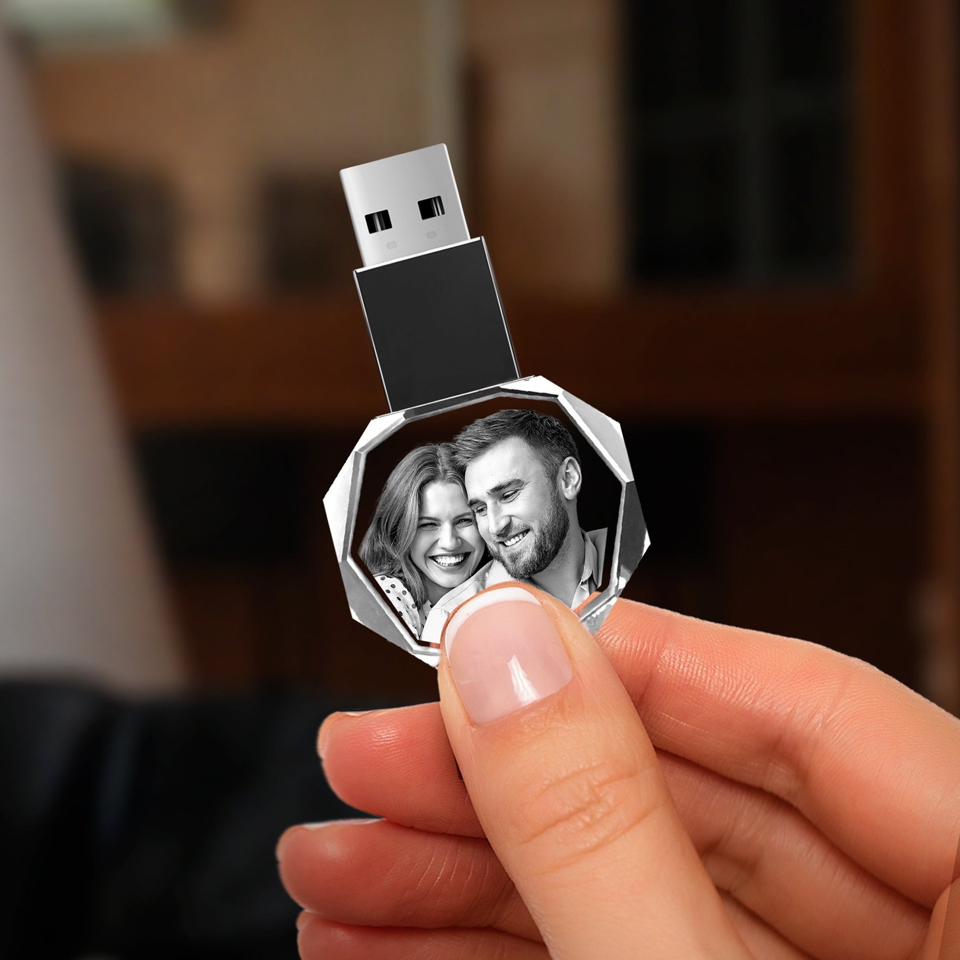 custom laser engraved 3D 16gb usb drive