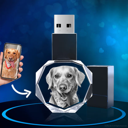 custom laser engraved 3D 16gb usb drive