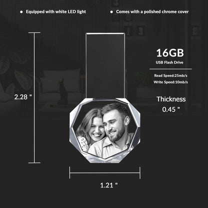 custom laser engraved 3D 16gb usb drive