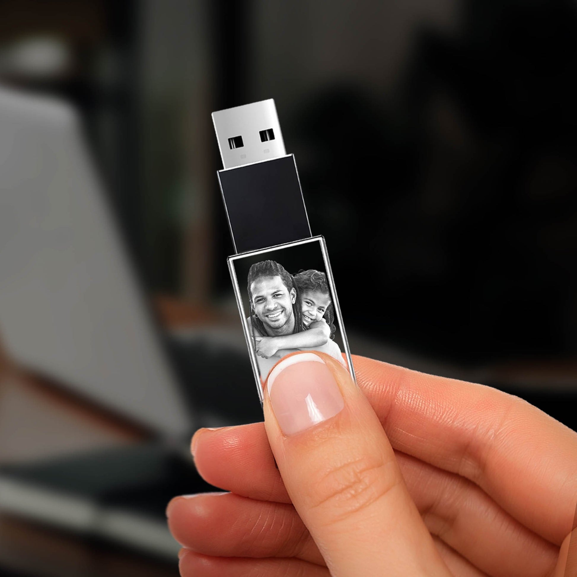custom laser engraved 3D 16gb usb drive