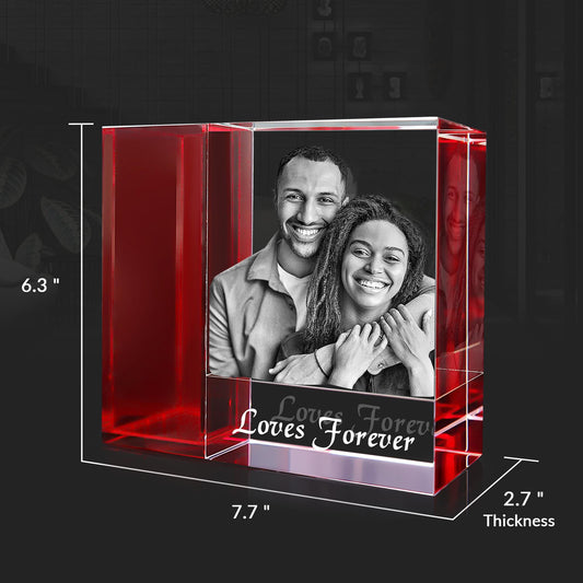 custom laser engraved 3D photo frame vase