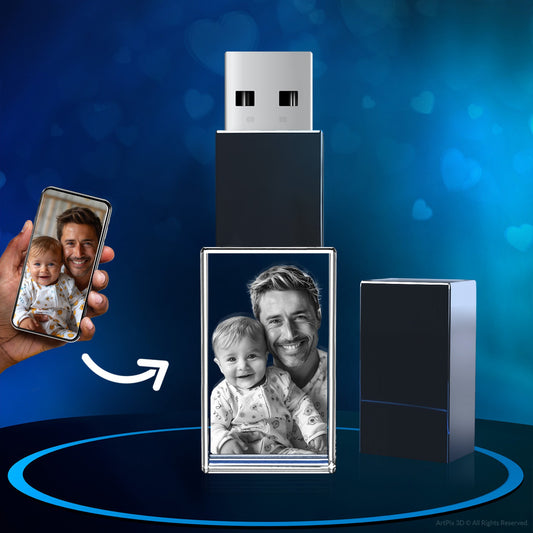 custom laser engraved 3D 16gb usb drive