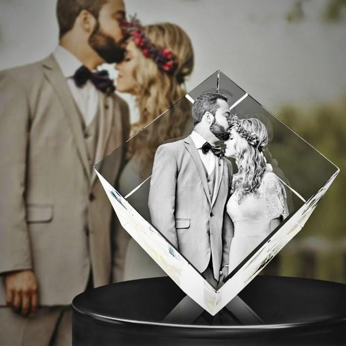 custom laser engraved 3d crystal cut corner keepsake