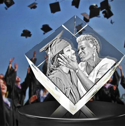 custom laser engraved 3d crystal cut corner keepsake