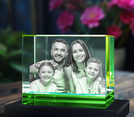 custom laser engraved 3d crystal green skirt