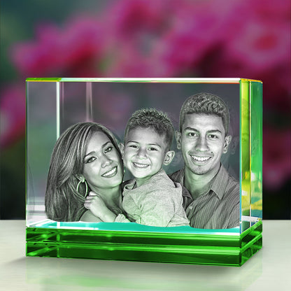 custom laser engraved 3d crystal green skirt