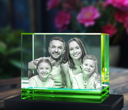 custom laser engraved 3d crystal green skirt