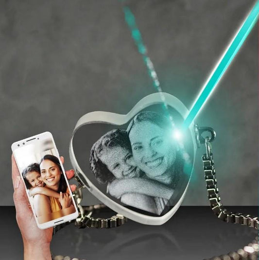 custom laser engraved 3d crystal heart shaped bracelet