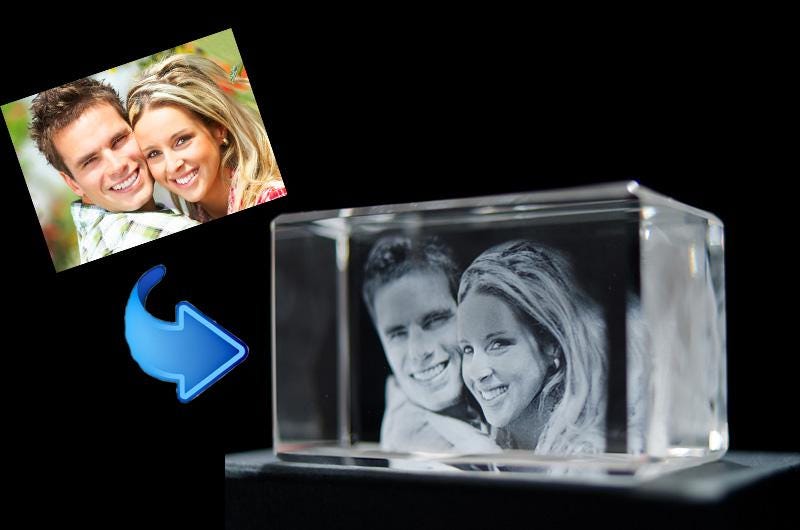 custom laser engraved 3d crystal rectangle