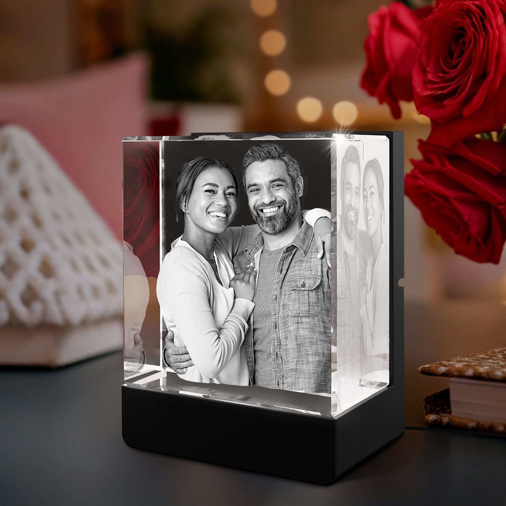 custom laser engraved 3d photo crystal keepsake