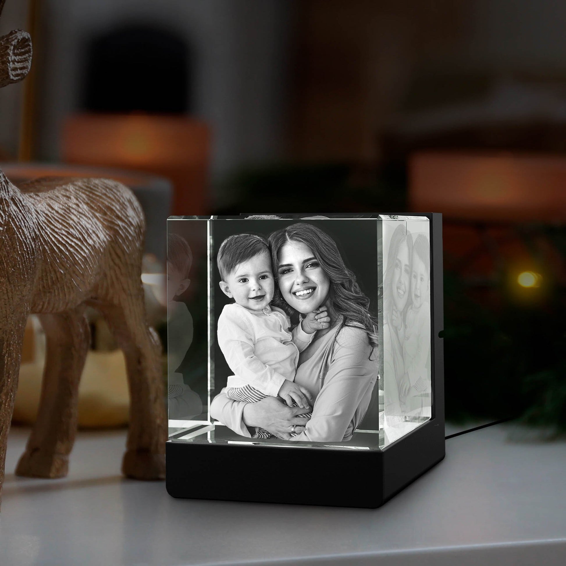 custom laser engraved 3d photo crystal keepsake