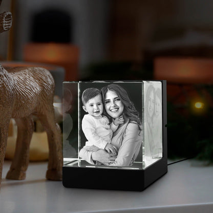 custom laser engraved 3d photo crystal keepsake