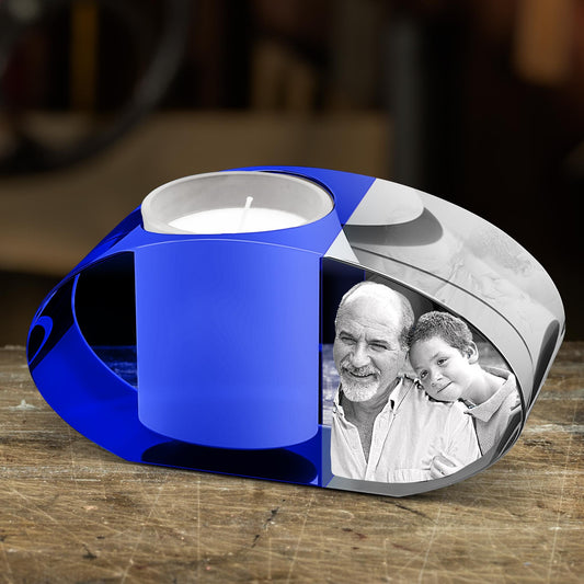 custom laser engraved 3d photo scented candle holder