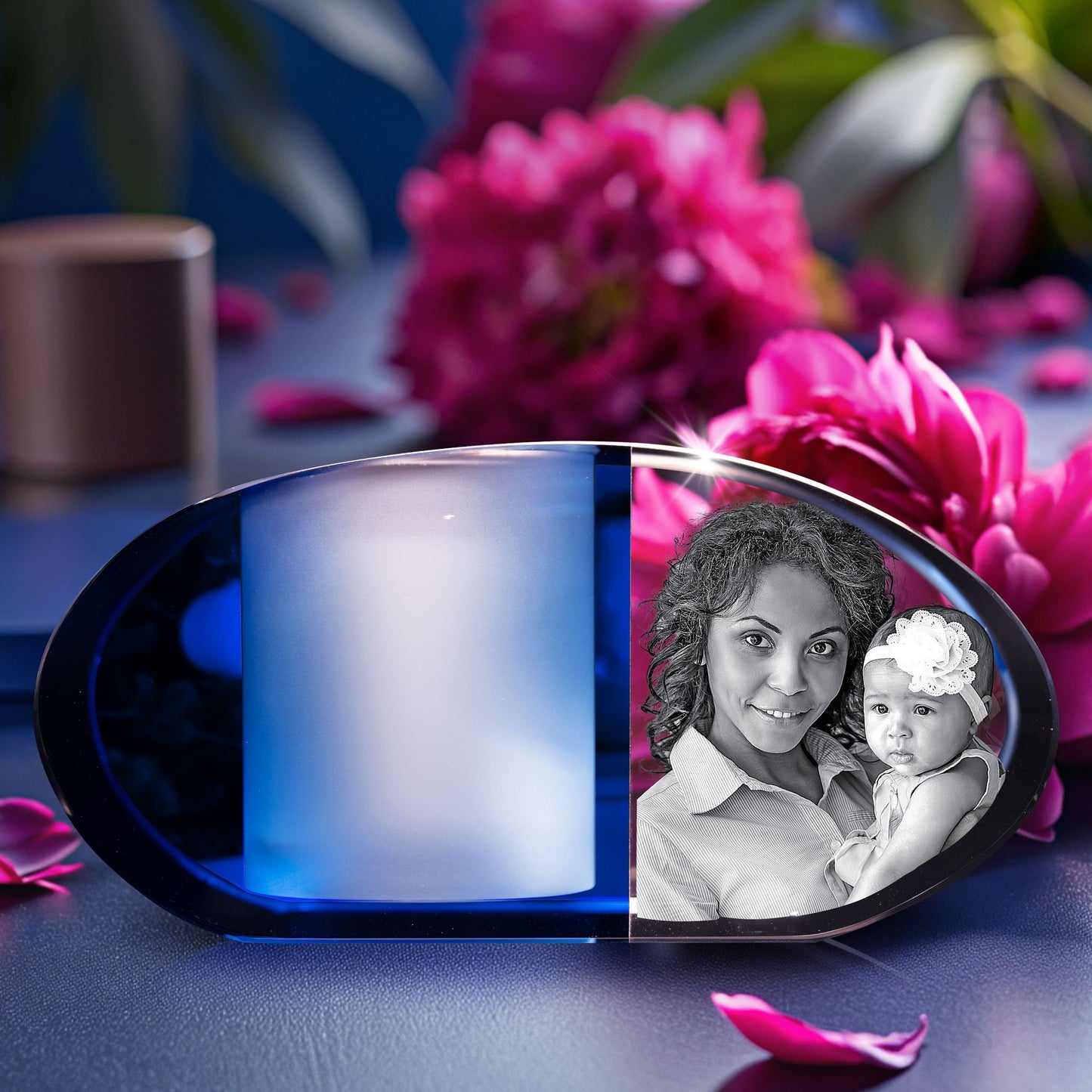 custom laser engraved 3d photo scented candle holder