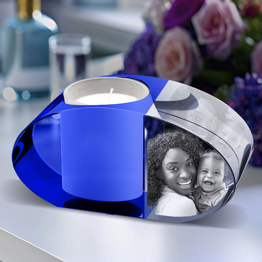 custom laser engraved 3d photo scented candle holder