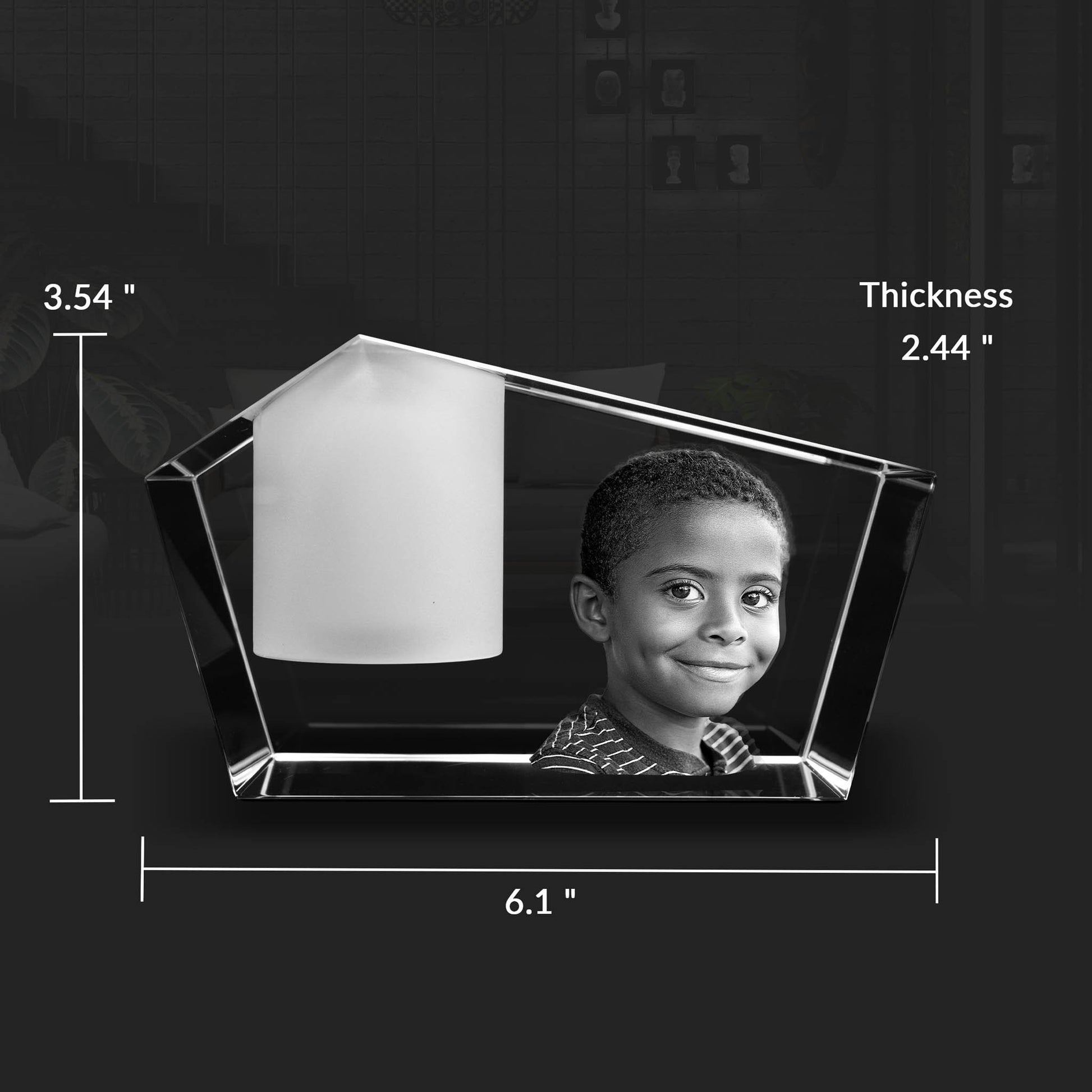 custom laser engraved 3d photo scented candle holder clear