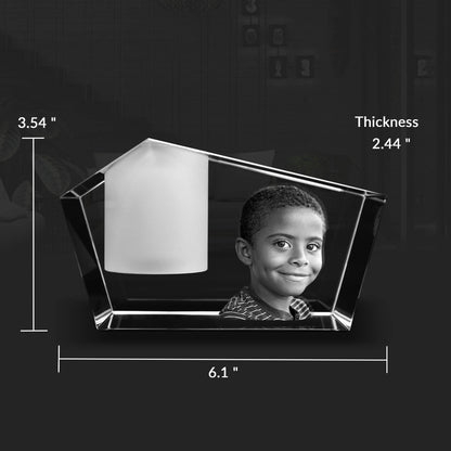 custom laser engraved 3d photo scented candle holder clear