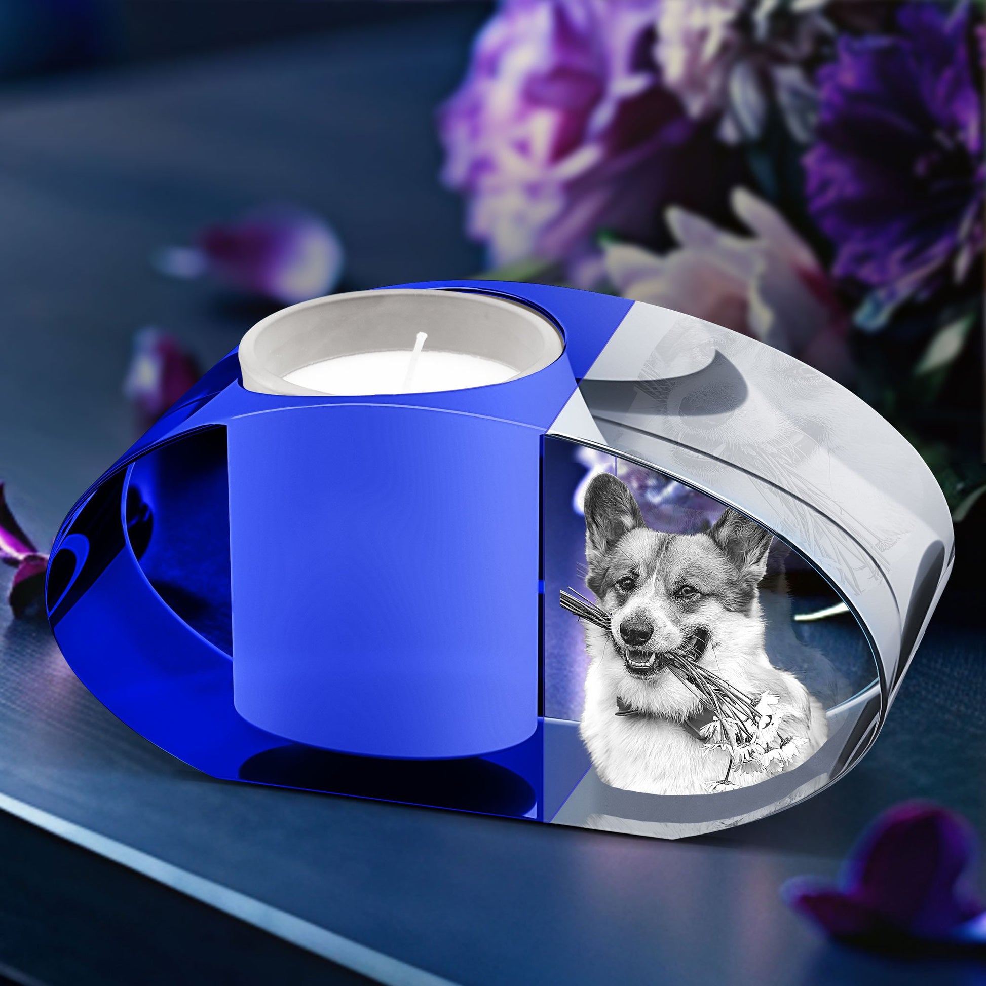 custom laser engraved 3d photo scented candle holder