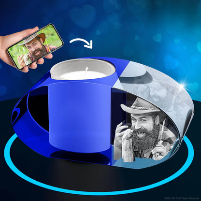 custom laser engraved 3d photo scented candle holder