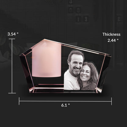 custom laser engraved 3d photo scented candle holder pink