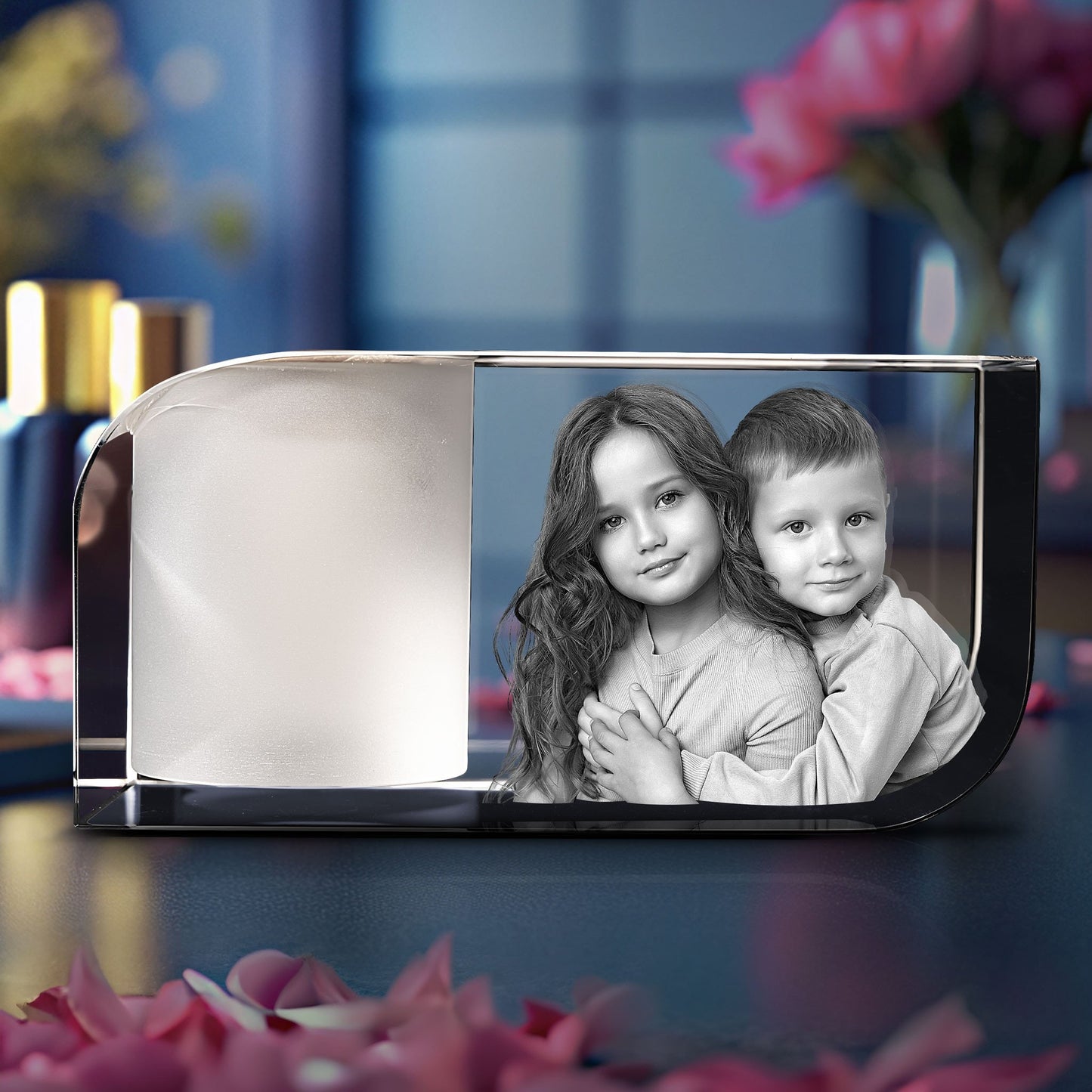 custom laser engraved 3d photo scented candle