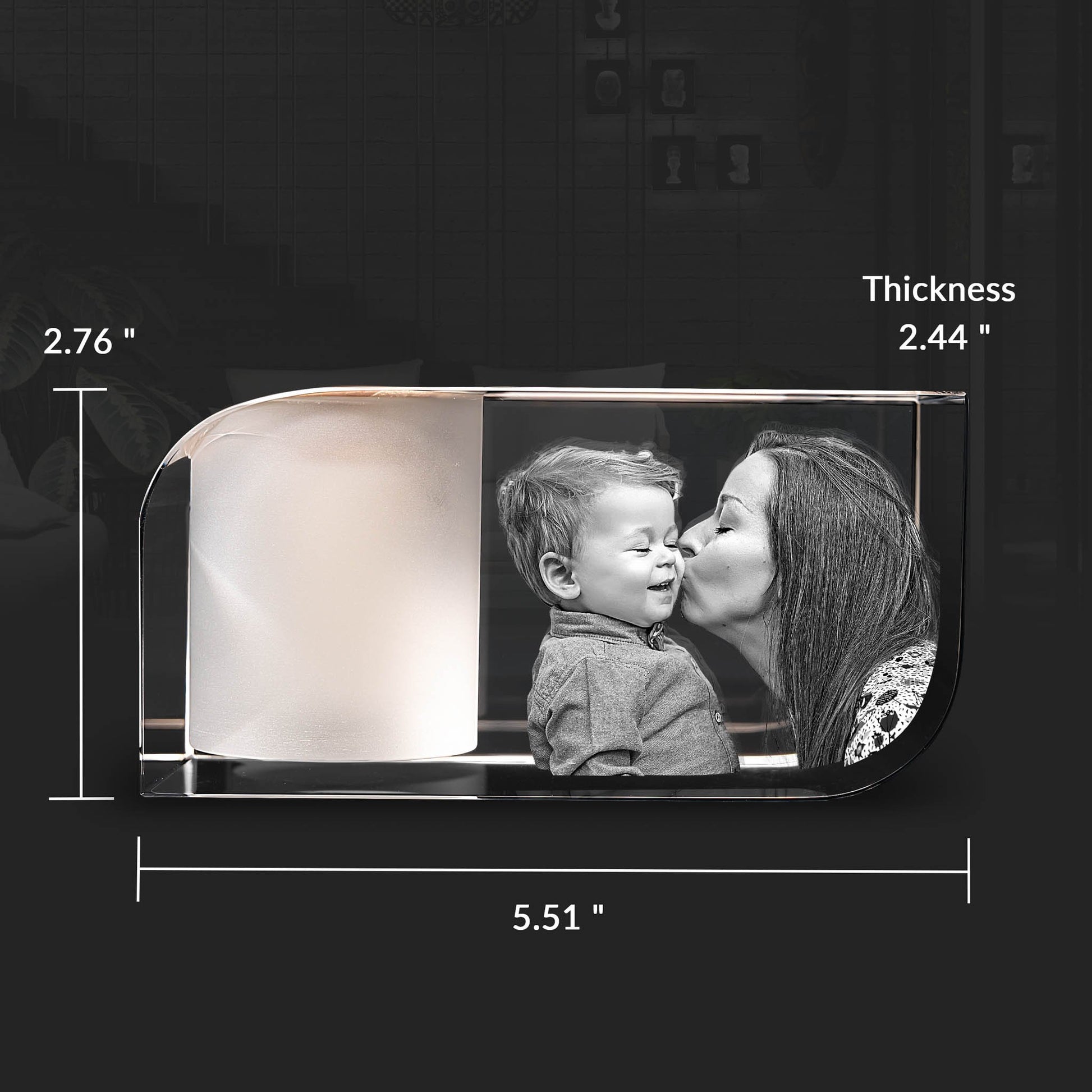 custom laser engraved 3d photo scented candle