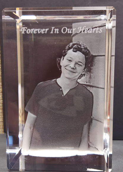 custom laser engraved 3d rectangle crystal 